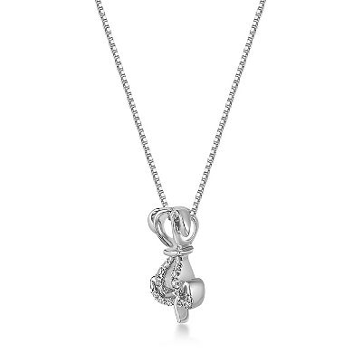 Gemminded Sterling Silver 1/10 Carat T.W. Diamond Dog Pendant Necklace