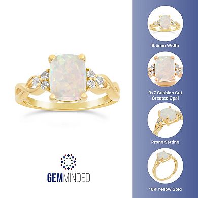 Gemminded Gold over Sterling Silver Lab-Created Opal Ring
