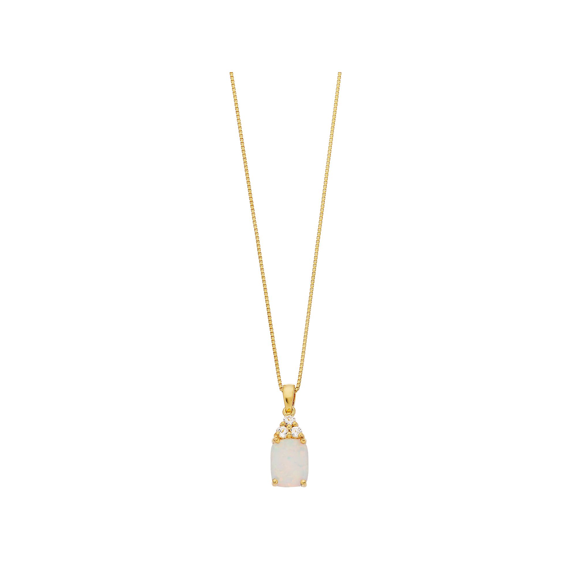 Gemminded Gold Over Silver Lab-Created Opal Pendant Necklace, Womens, Siz