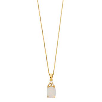 Gemminded Gold Over Silver Lab-Created Opal Pendant Necklace