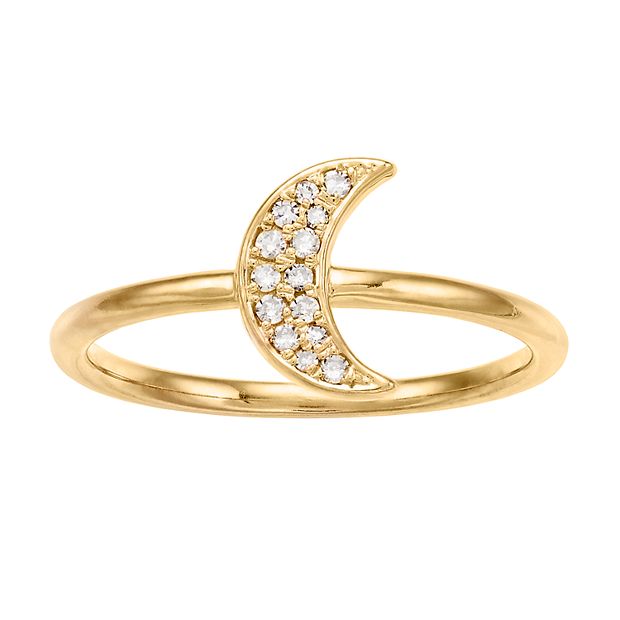 Crescent Moon and Star Ring, 10