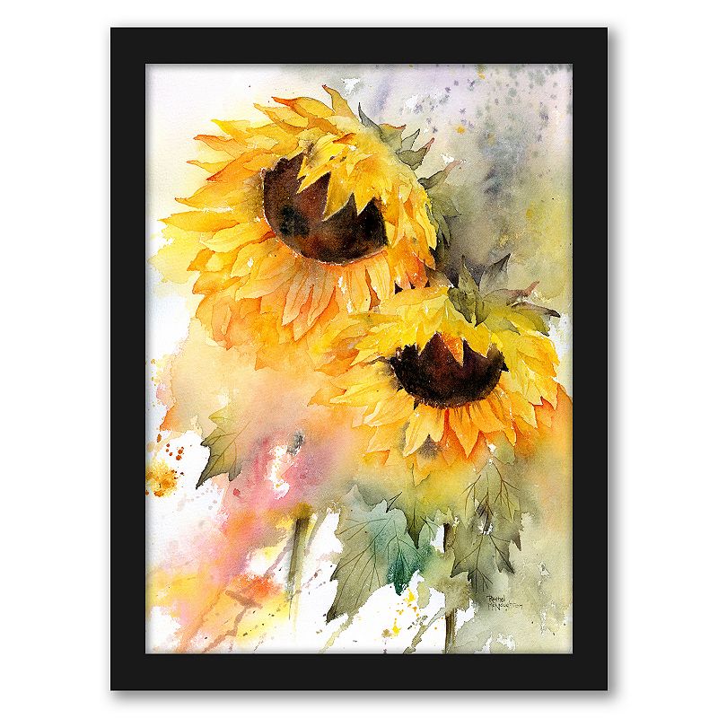 Americanflat Sunflower Duo Framed Wall Art, Multicolor, 25X19