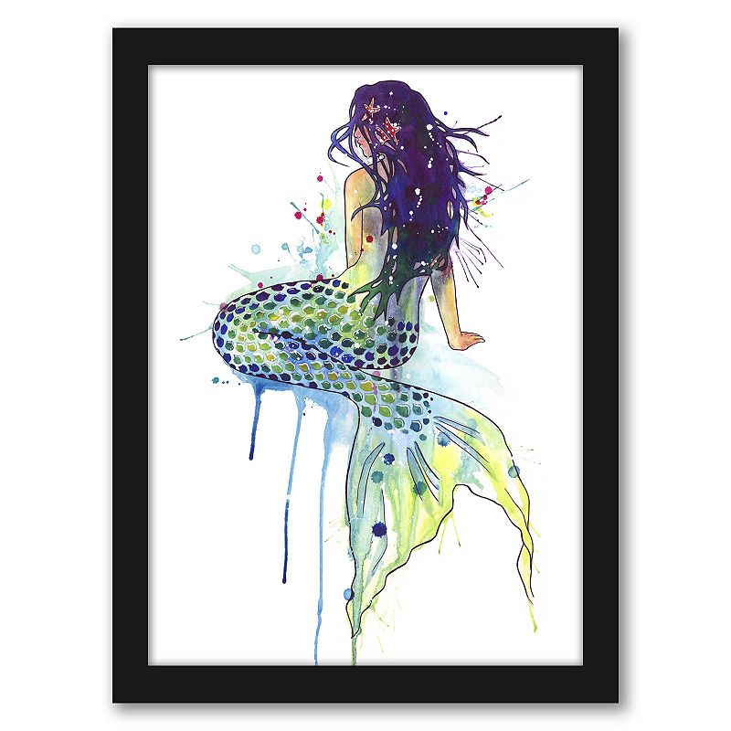 Americanflat Mermaid Framed Wall Art, Multicolor, 25X19