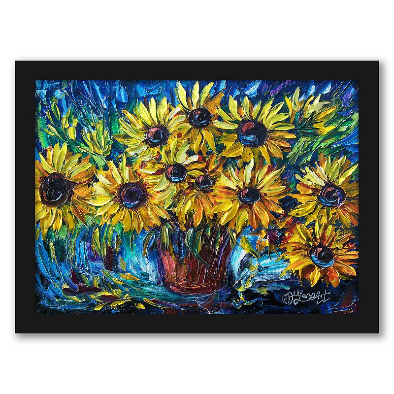 Americanflat Sunflowers Framed Wall Art, Multicolor, 15X12