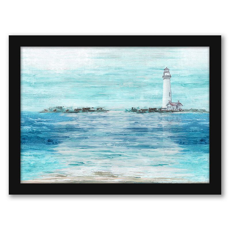 Americanflat Coastal Lighthouse Framed Art Print, Multicolor, 25X19