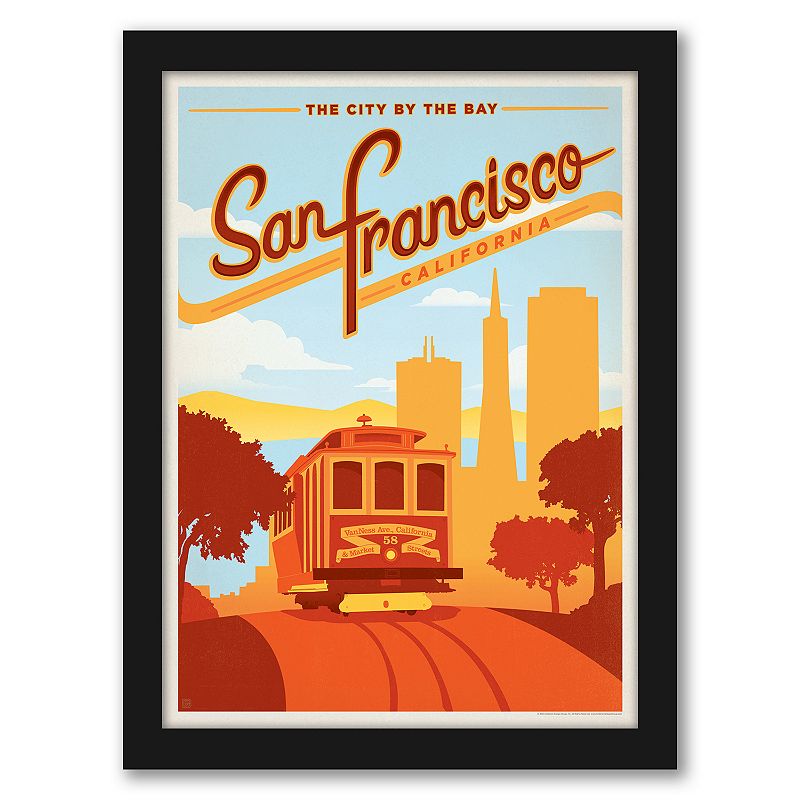 Americanflat San Francisco Framed Art Print, Multicolor, 25X19