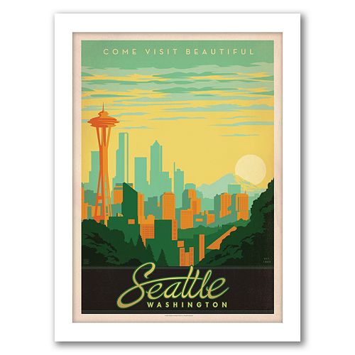 Americanflat Seattle Washington Framed Wall Art