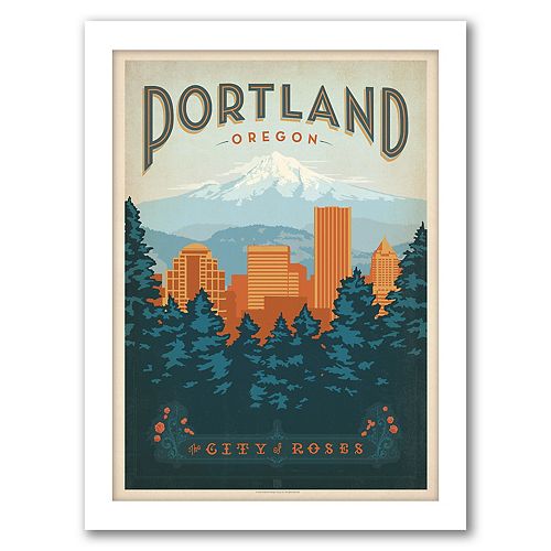 Americanflat Portland Oregon Framed Wall Art