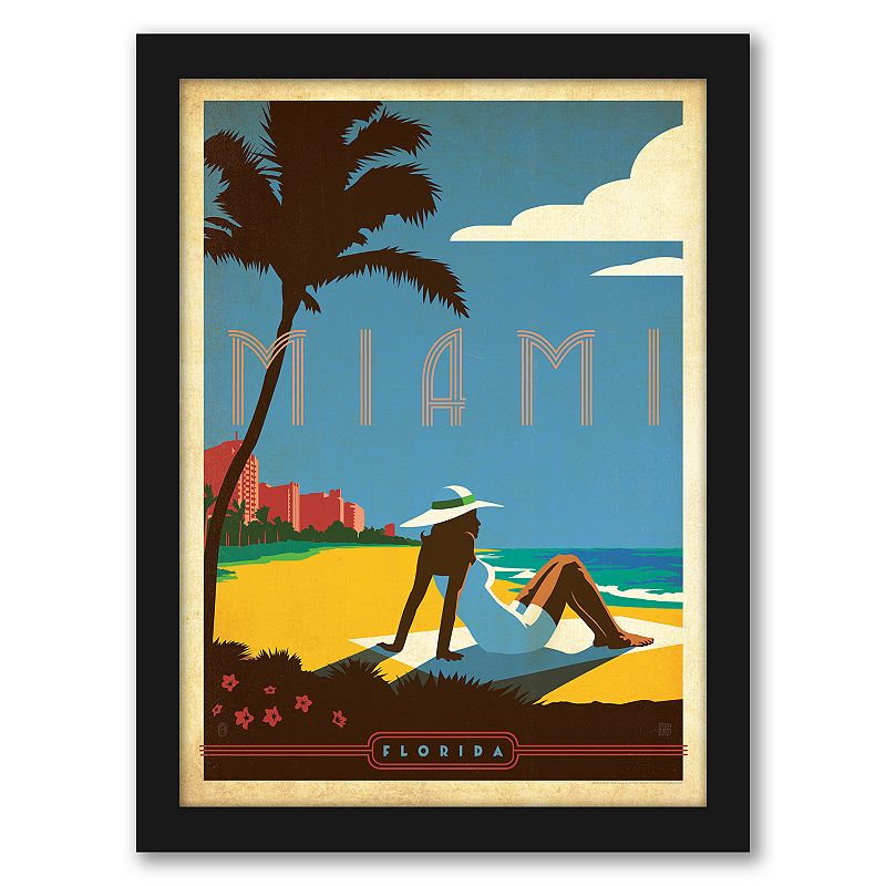 Americanflat Miami Framed Wall Art, Multicolor, 25X19