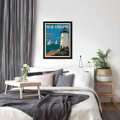 Americanflat "New England Lighthouse" Framed Wall Art