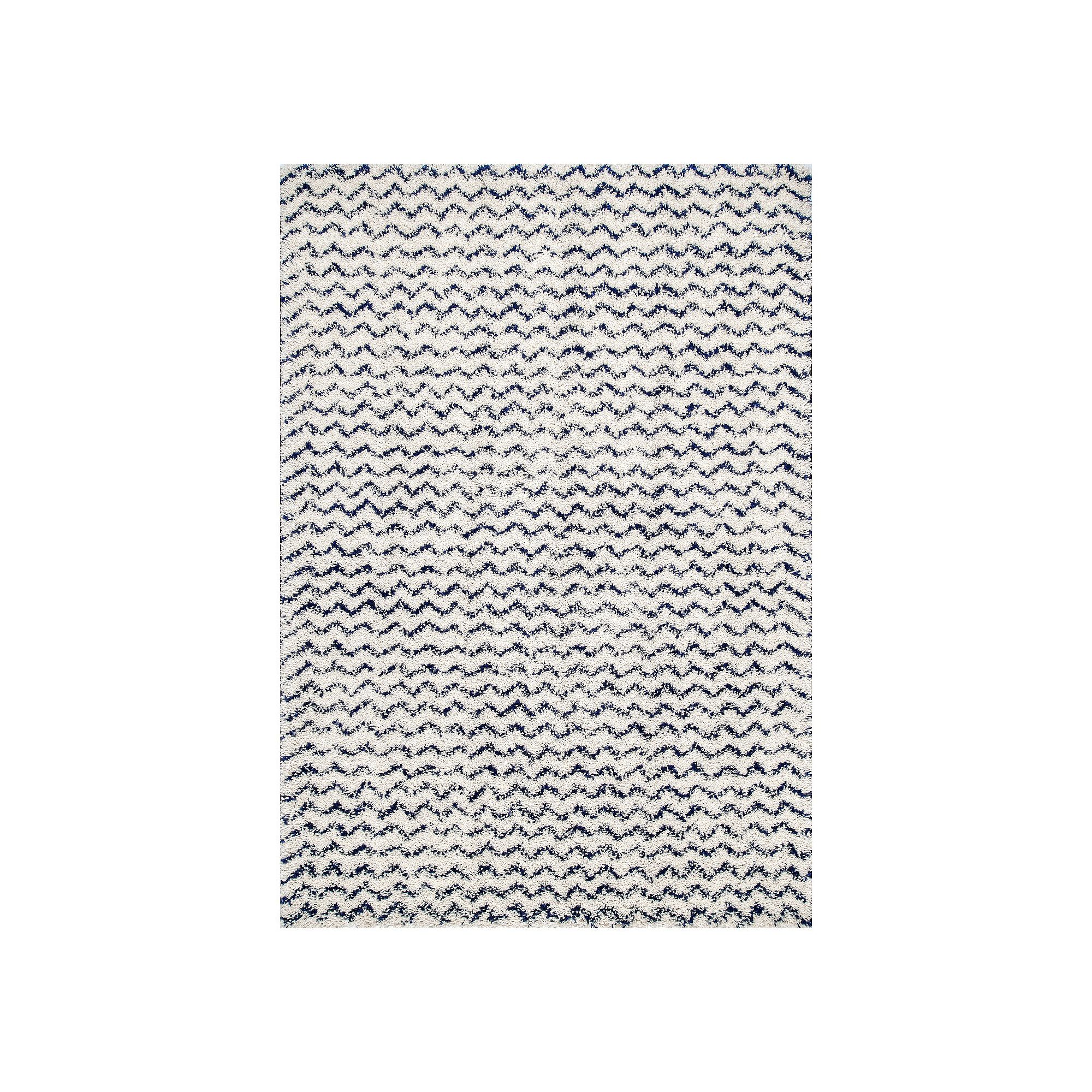 nuLOOM Cuellar Chevron Shaggy Area Rug, Blue