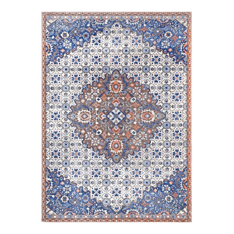 nuLOOM Vintage Katie Medallion Rug, Blue, 5X7.5 Ft