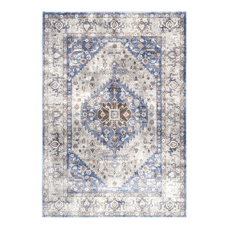 nuLOOM Vintage Lucia Medallion Rug, Blue, 5X7.5 Ft