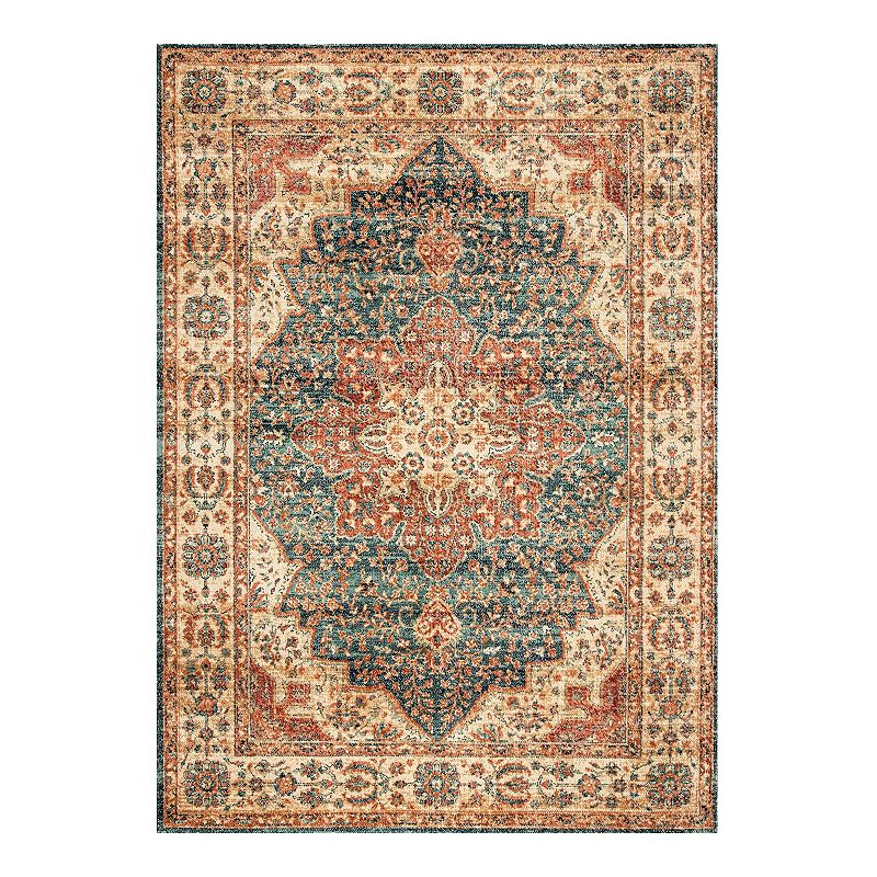 nuLOOM Transitional Floral Janis Rug, Orange, 8X10 Ft