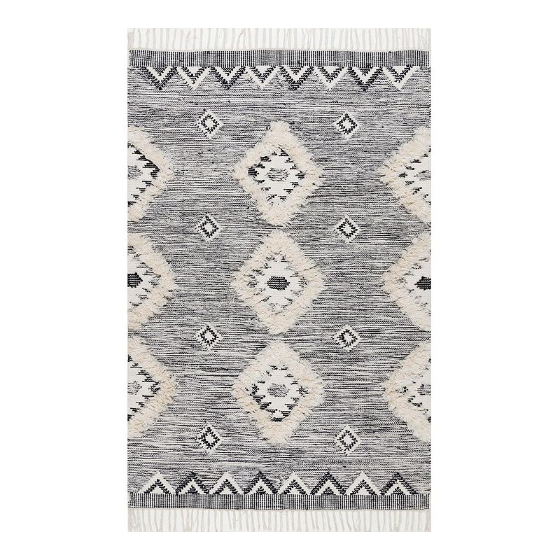 nuLOOM Savannah Moroccan Fringe Wool Rug, Grey, 5X8 Ft