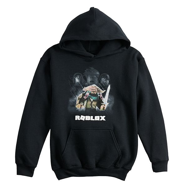 Boys 8 20 Roblox Graphic Hoodie - black hoodie with gray sleeves roblox