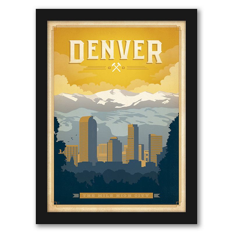 Americanflat Denver Framed Wall Print, Multicolor, 25X19
