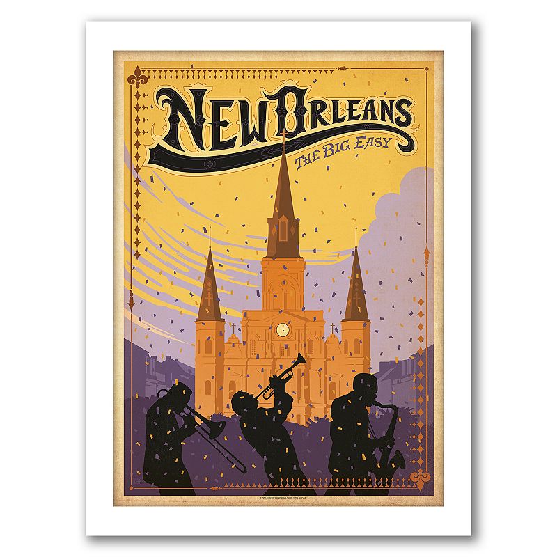 Americanflat New Orleans Framed Wall Print, Multicolor, 15X12