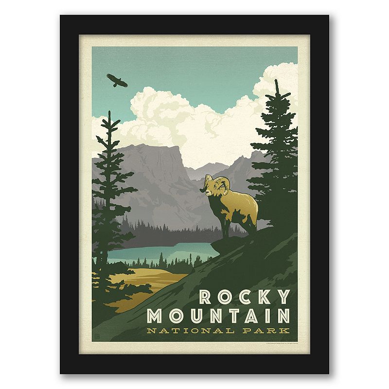 Americanflat Rocky Mountain Framed Wall Art, Multicolor, 15X12