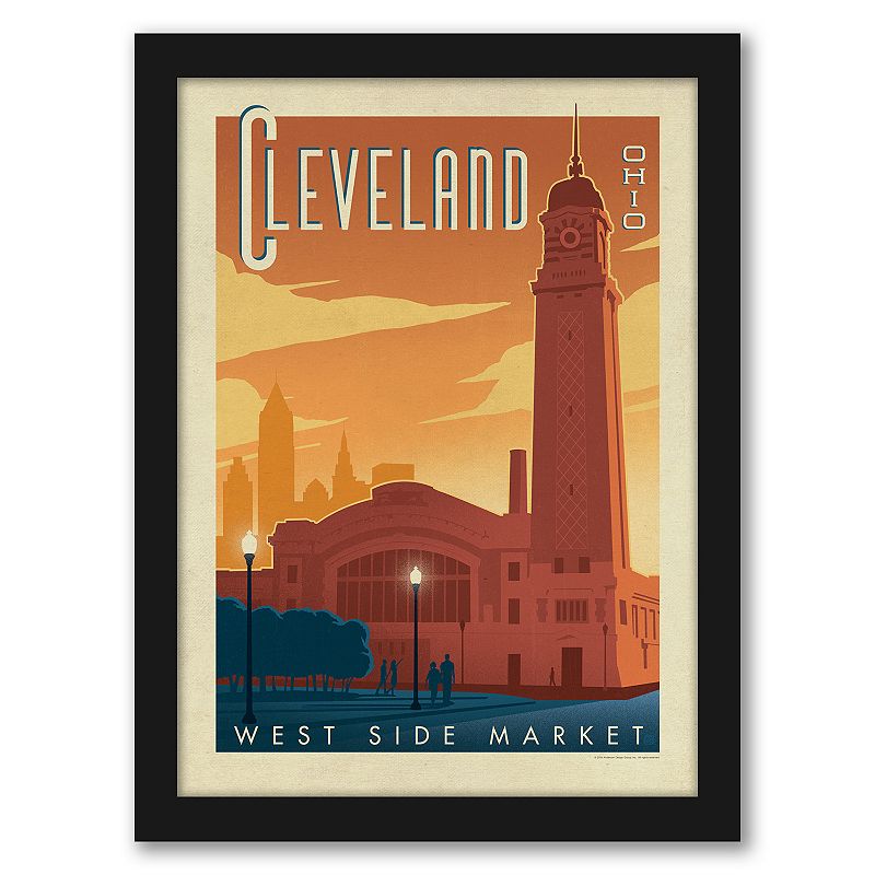 Americanflat Cleveland 1002 Framed Wall Art, Multicolor, 25X19