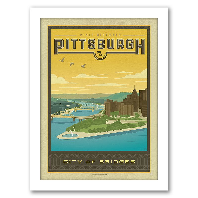Americanflat Pittsburgh Framed Wall Art, Multicolor, 25X19