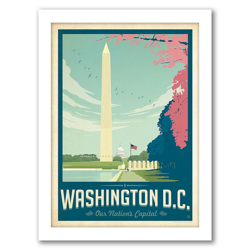 Americanflat Washington D.C. 1003 Framed Wall Art, Multicolor, 25X19