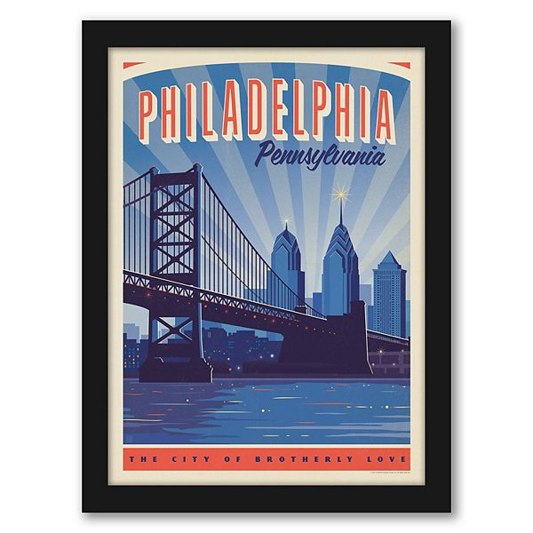 Americanflat Philly Skyline Framed Wall Art