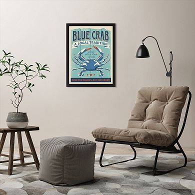Americanflat "Blue Crab" Framed Wall Art