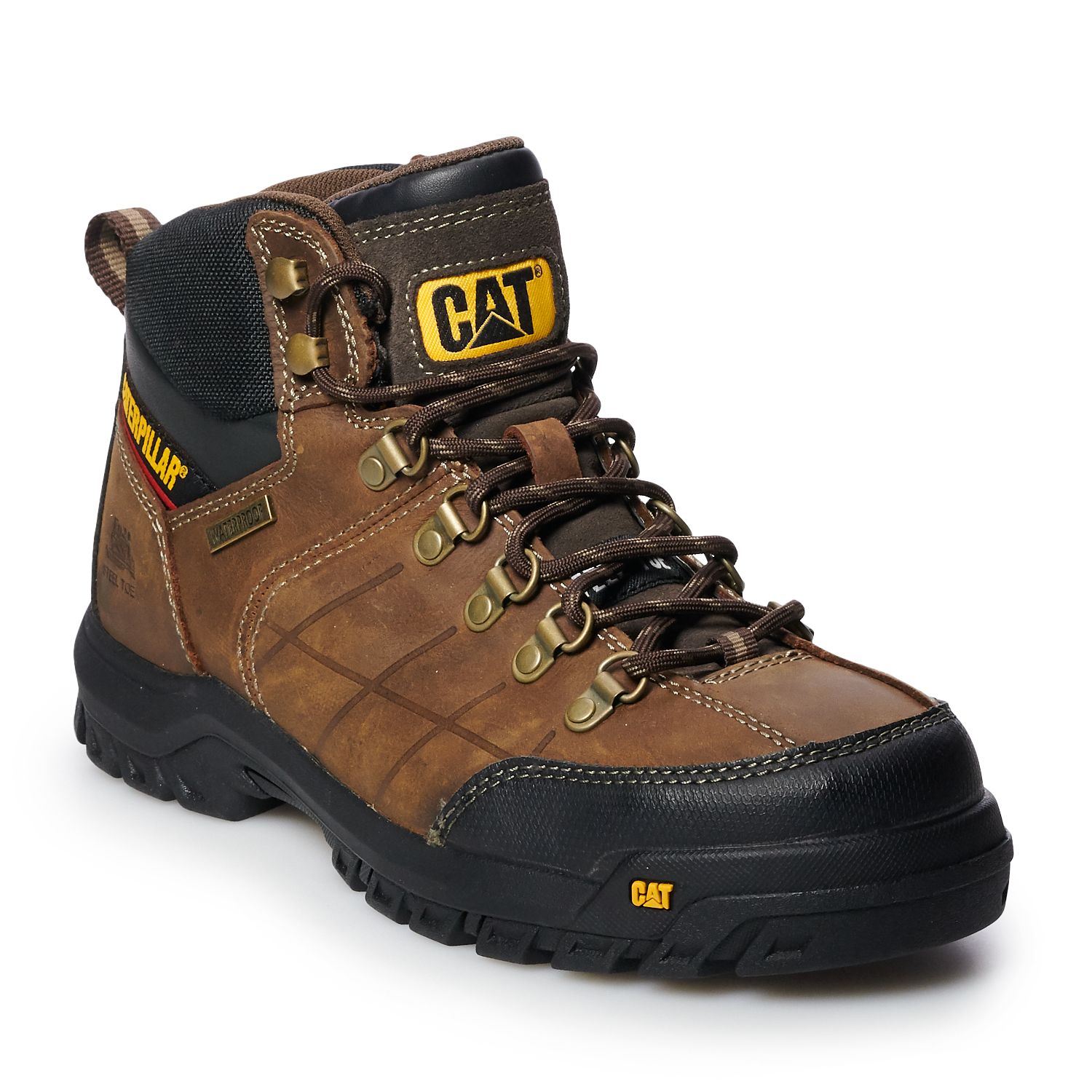 caterpillar steel toe waterproof work boots