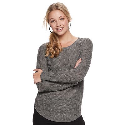 Juniors Pink Republic Braided Pullover Sweater