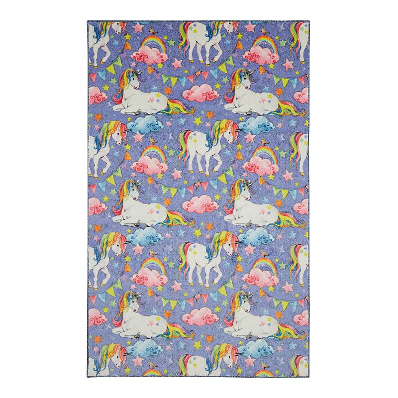 Mohawk Home Kids Prismatic Unicorn Wish EverStrand Rug, Purple, 8X10 Ft