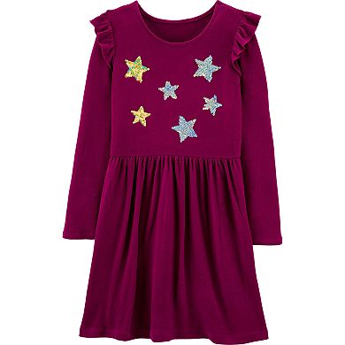 Girls 4-12 Carter's Glitter Star Jersey Dress