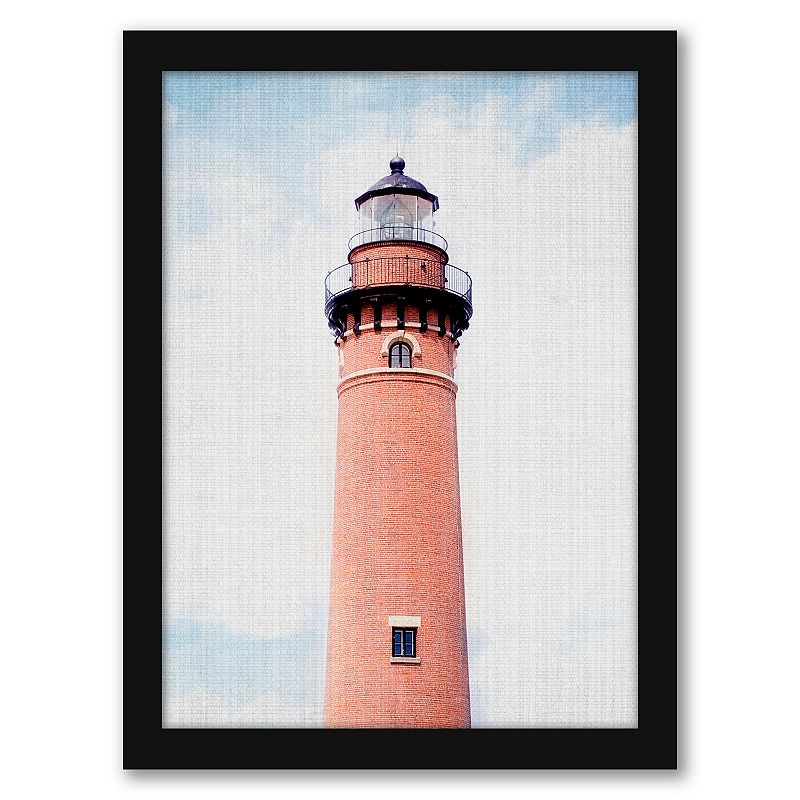 Americanflat Lighthouse Coral Framed Wall Art, Multicolor, 15X12