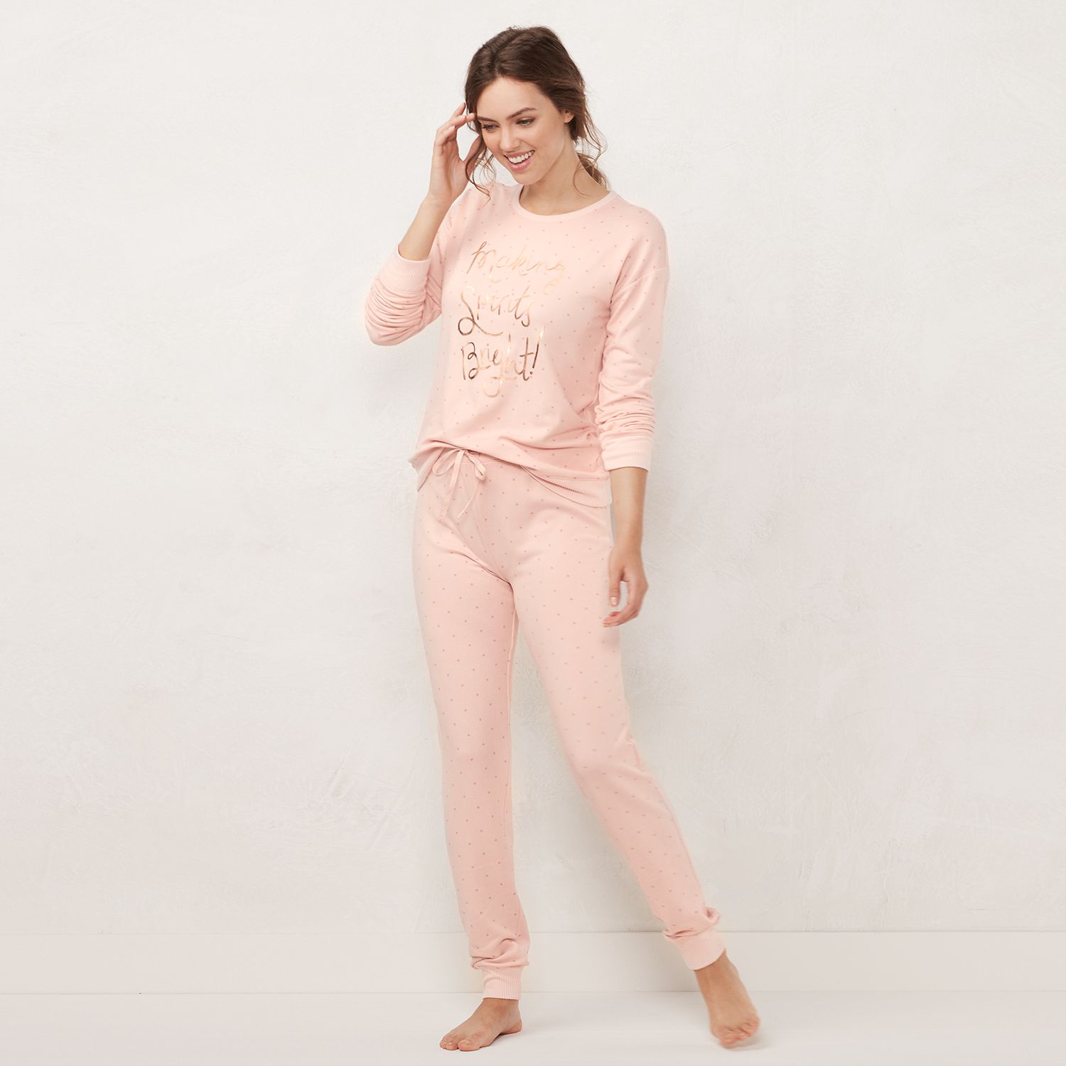 Women S LC Lauren Conrad Extra Soft Pajama Set   3741572 Making Spirits Pink