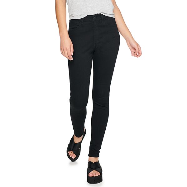 Mine Women's Juniors High Rise Slim-Fit Jegging Pants (Black, Medium)
