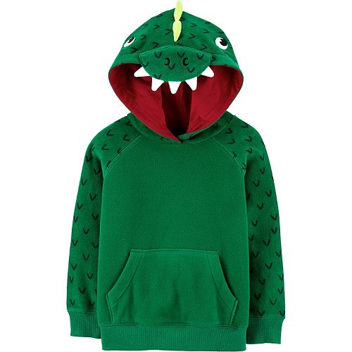 dinosaur with hood on head