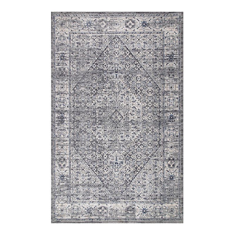 nuLOOM Vintage Medallion Doris Rug, Grey, 9X12 Ft