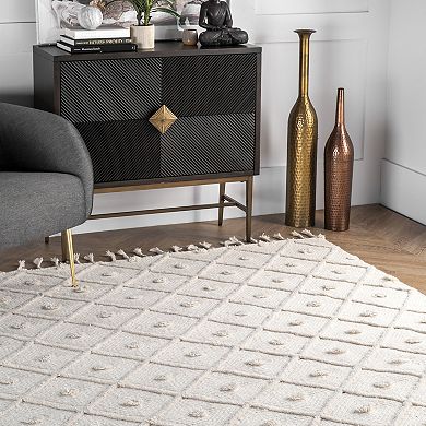 nuLOOM Trellis Tassel Jinny Wool Blend Rug