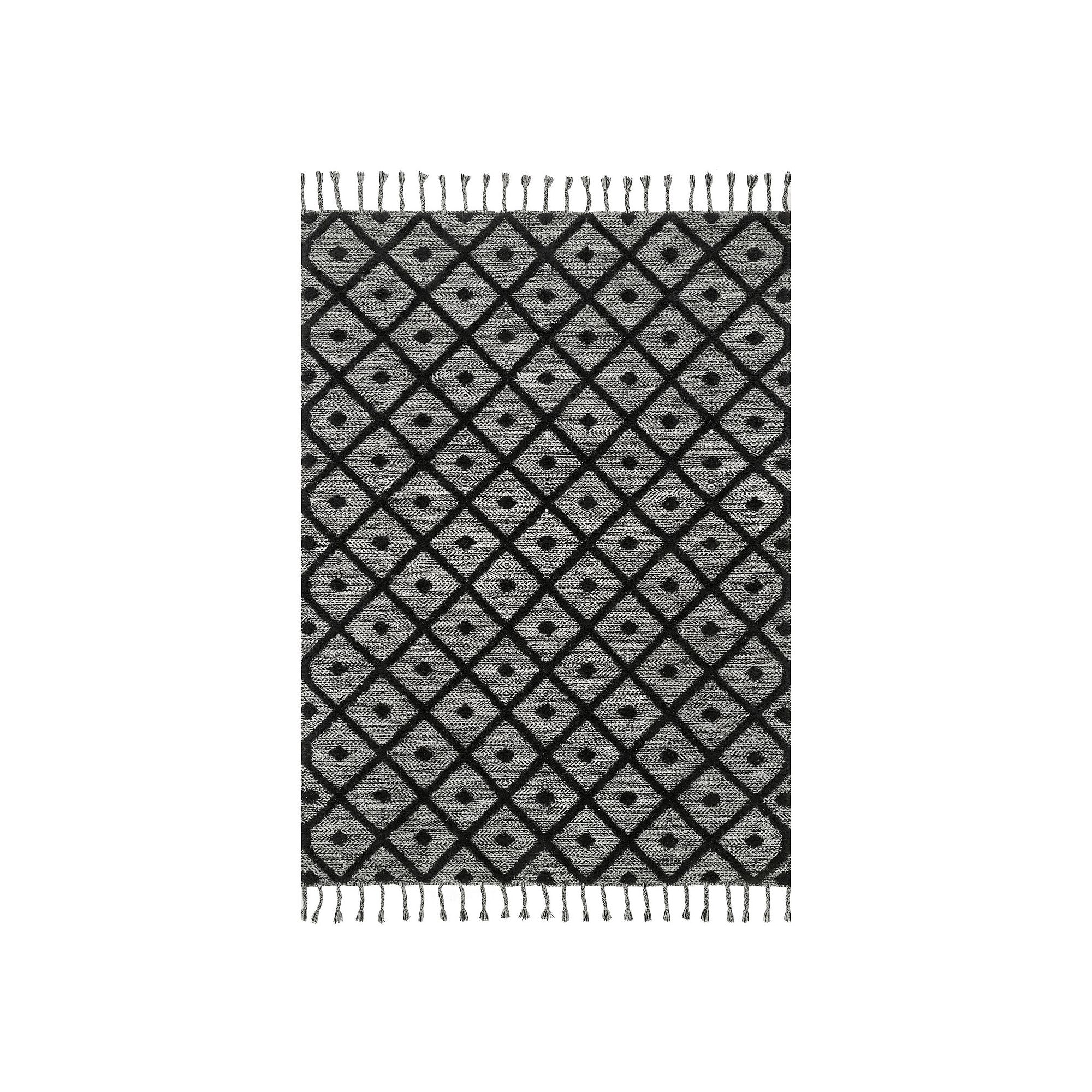 nuLOOM Trellis Tassel Jinny Wool Blend Rug, Dark Gray