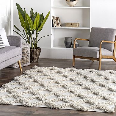 nuLOOM Francene Diamond Trellis Shaggy Rug