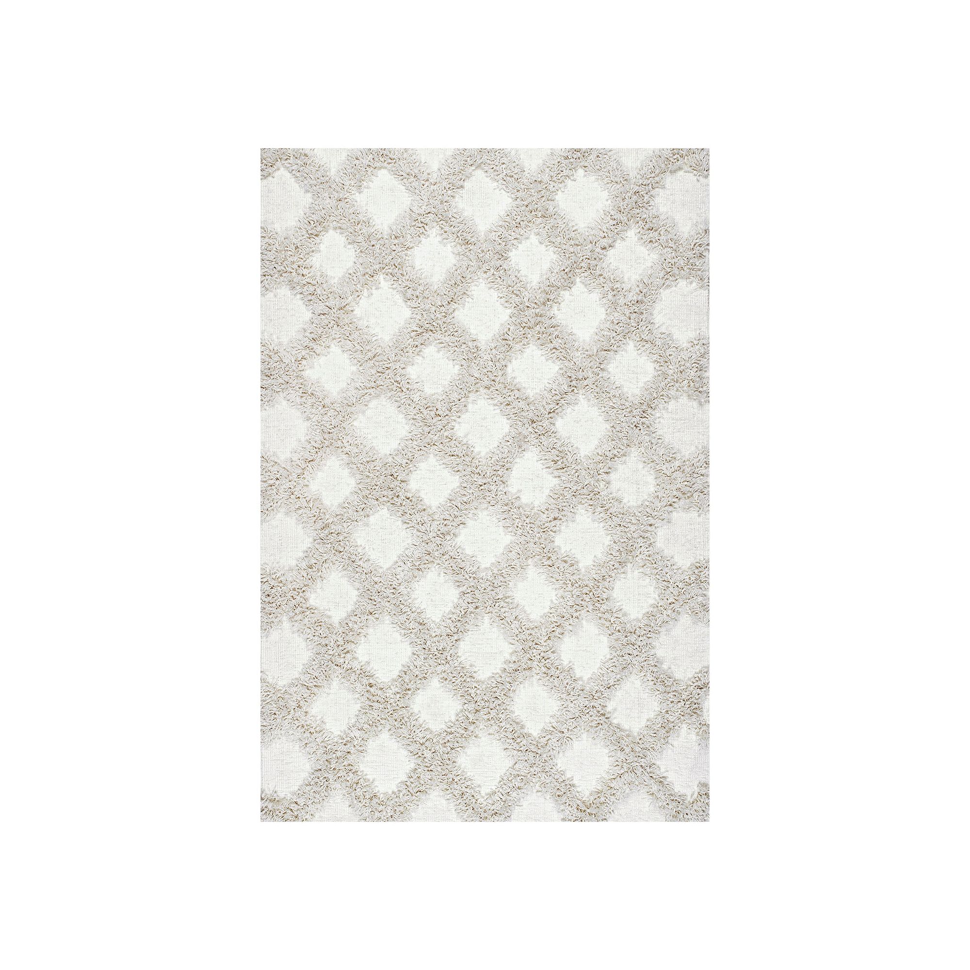 nuLOOM Francene Diamond Trellis Shaggy Rug, Ivory