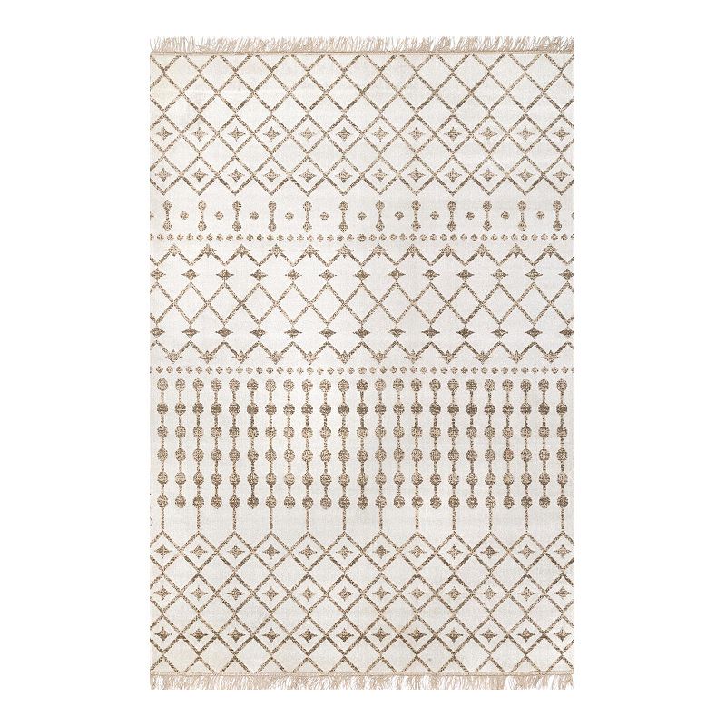 nuLOOM Outdoor Trellis Rosalie Rug, Beig/Green, 5X8 Ft