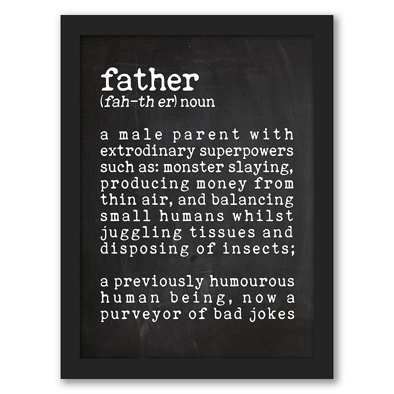 Americanflat Father Definition Black Framed Wall Art, Multicolor, 15X1