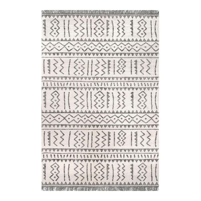 nuLOOM Outdoor Tribal Gretchen Rug, Grey, 5X8 Ft