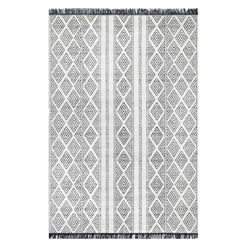 nuLOOM Outdoor Striped Miriam Rug, Grey, 6.5X9 Ft