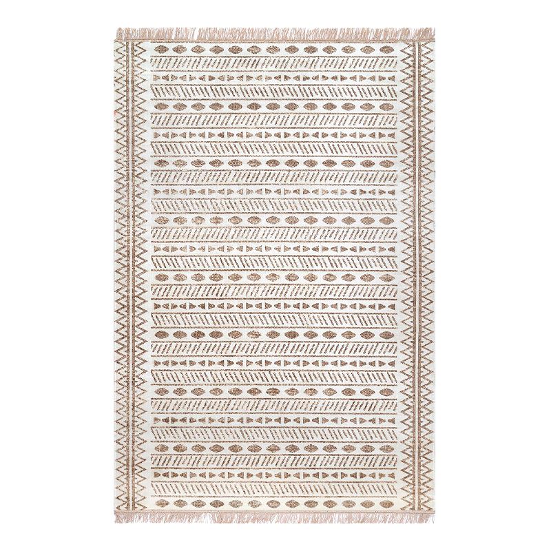 nuLOOM Outdoor Tribal Angie Rug, Beig/Green, 8X10 Ft