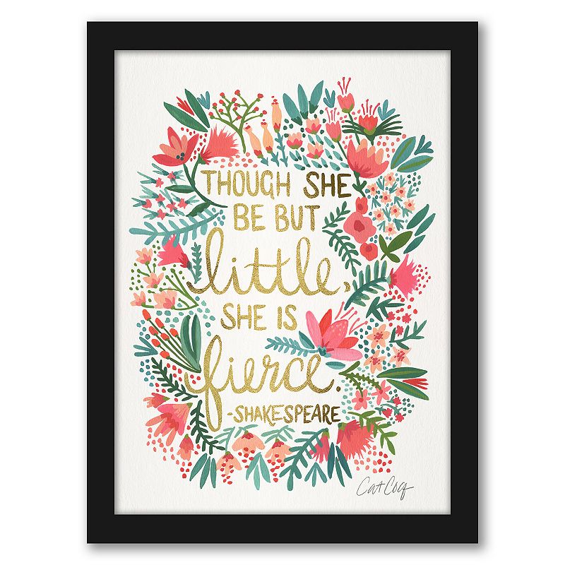 Americanflat Little And Fierce Framed Wall Art, Multicolor, 15X12