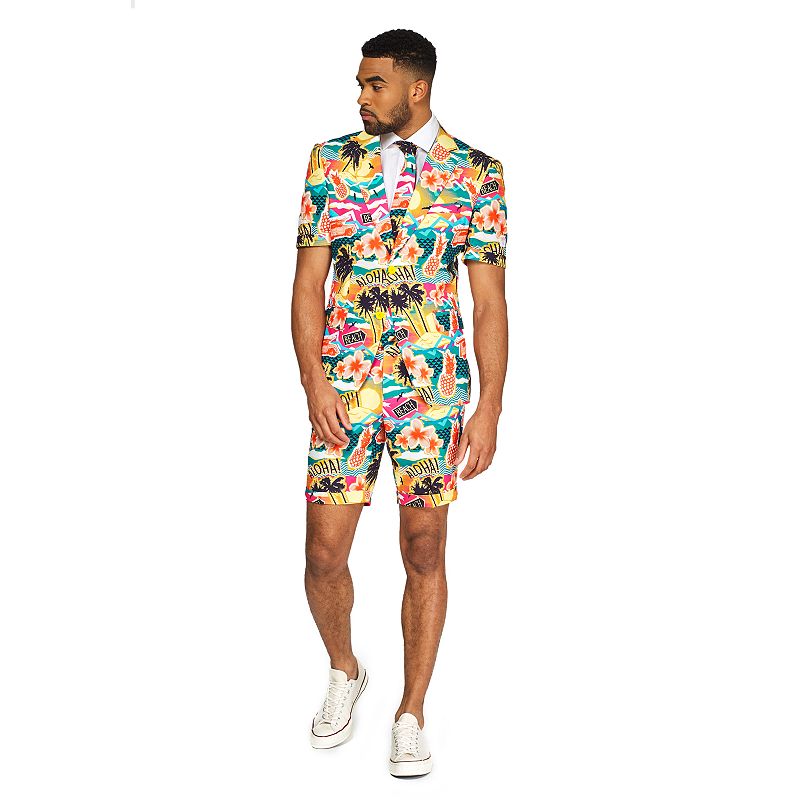 Mens OppoSuits Slim-Fit Aloha Novelty Summer Suit & Tie Set, Size: 38 - Re