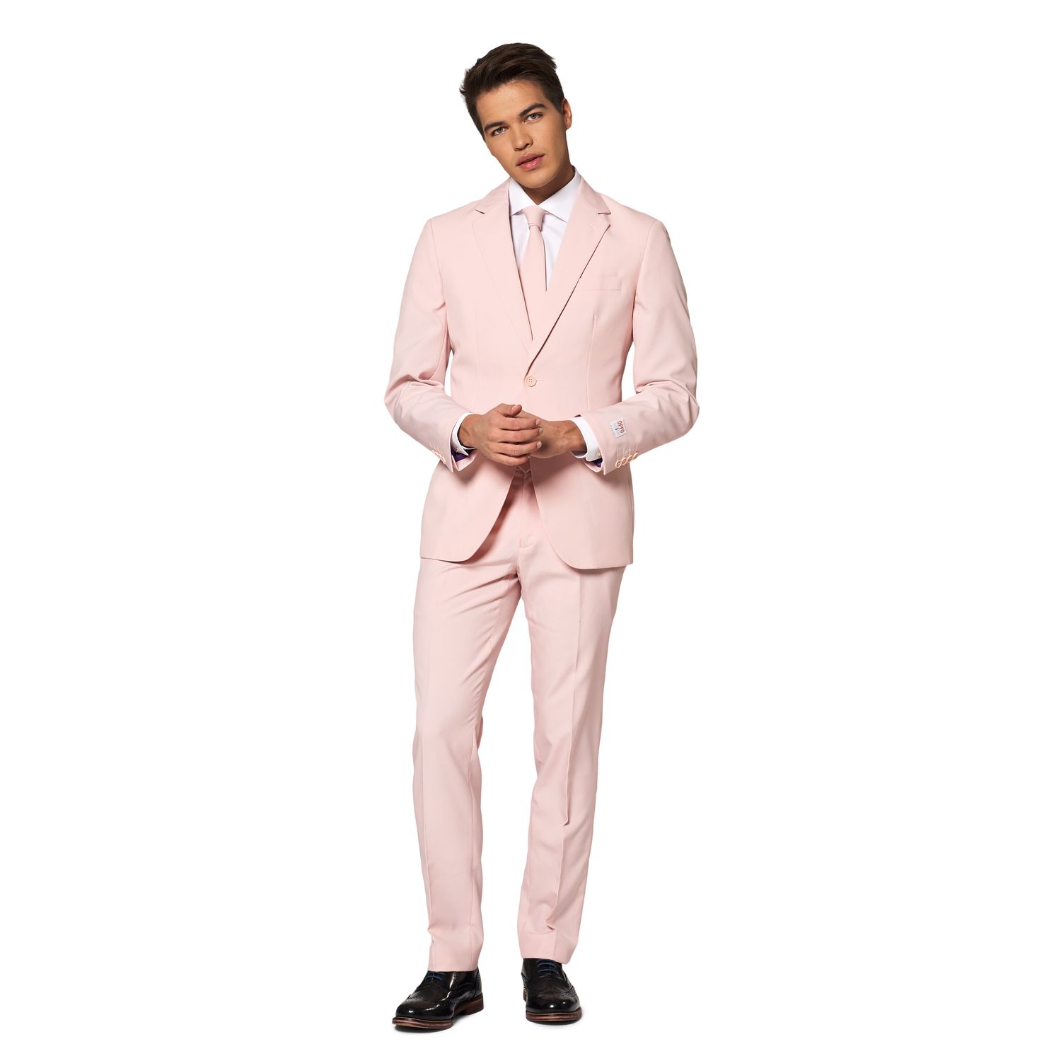 blush trouser suit