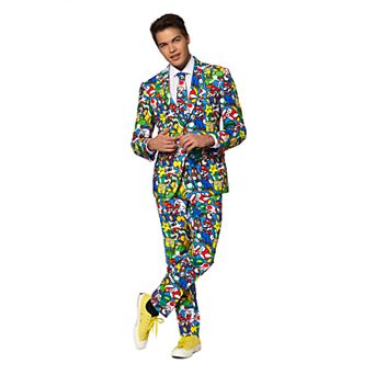 Men's OppoSuits Slim-Fit Super Mario Suit & Tie Set